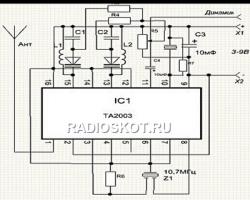 Circuito receptor de radio simple: descripción